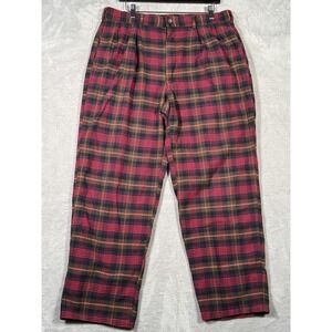 Vintage Polo Ralph Lauren Pants Mens 34x29 Red Tartan Plaid Classic Golf 90s USA